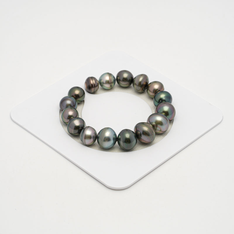 16pcs Multicolor 9-12mm - BT AAA/AA Quality Tahitian Pearl Bracelet BR2230 THMIX2.6