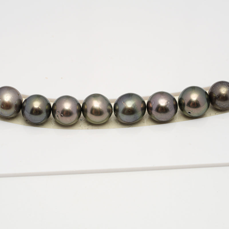 48pcs Brown 8-10mm - SR AA/A Quality Tahitian Pearl Drilled Necklace NL1581 CMP4