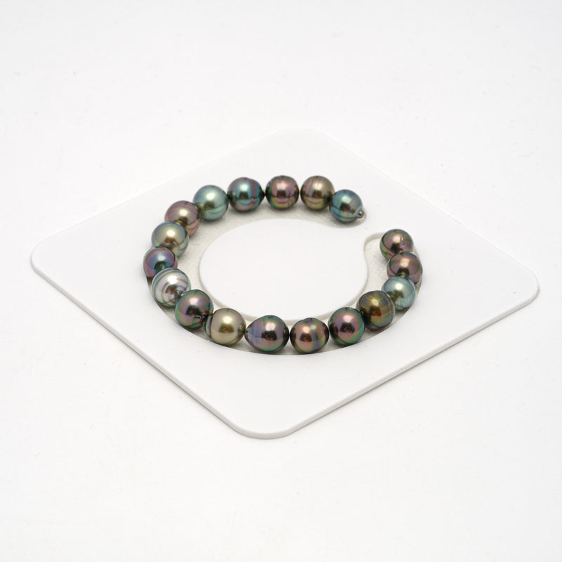 18pcs "Top Luster" Multicolor 8-10mm - CL/SB AAA/AA Quality Tahitian Pearl Bracelet BR2130 THMIX1