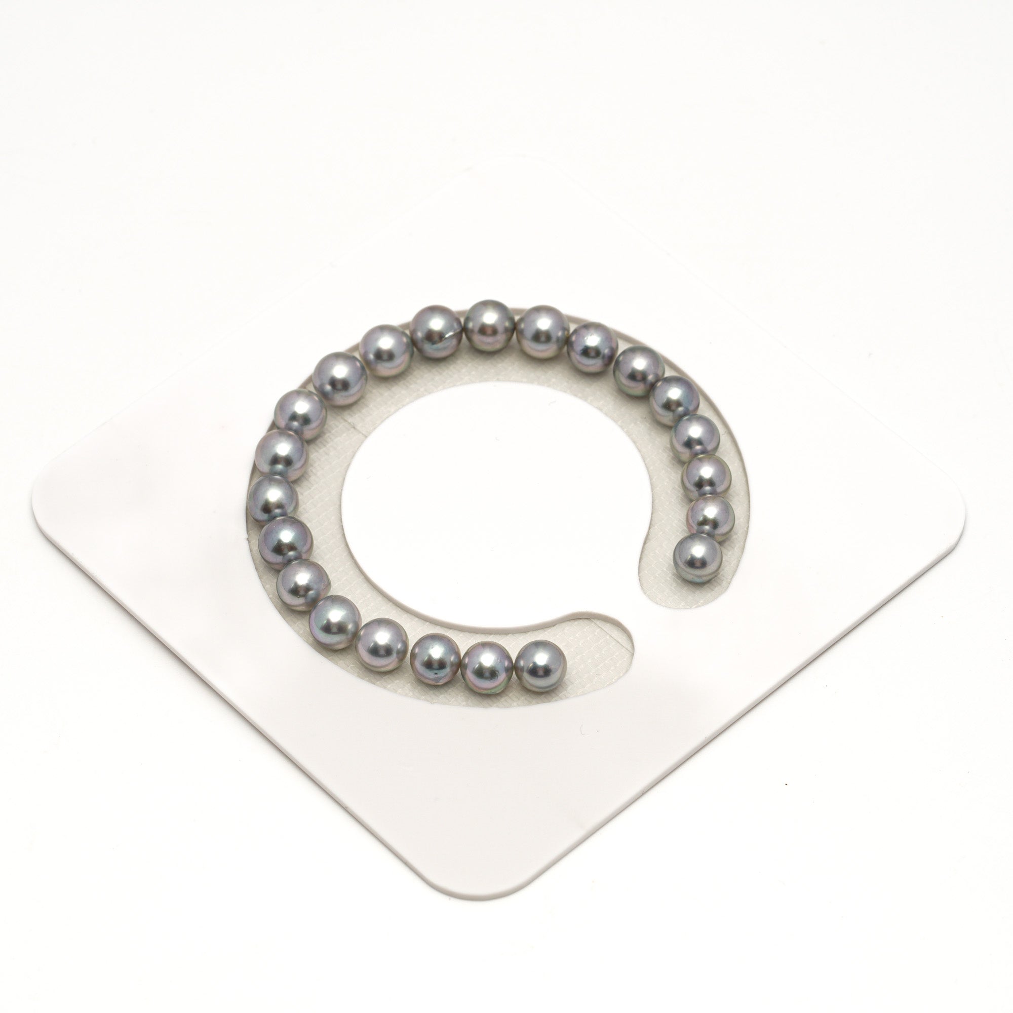 22pcs Akoya Pearl "High Luster" Silver Pink 7.5-7.9mm - SR AAA/AA Quality Akoya Pearl Bracelet AKBR2387 CMA1