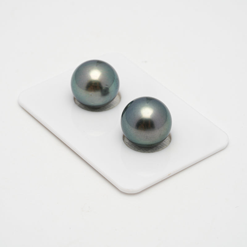 2pcs Light 12.4-12.5mm - RSR AAA/AA Quality Tahitian Pearl Pair ER1487