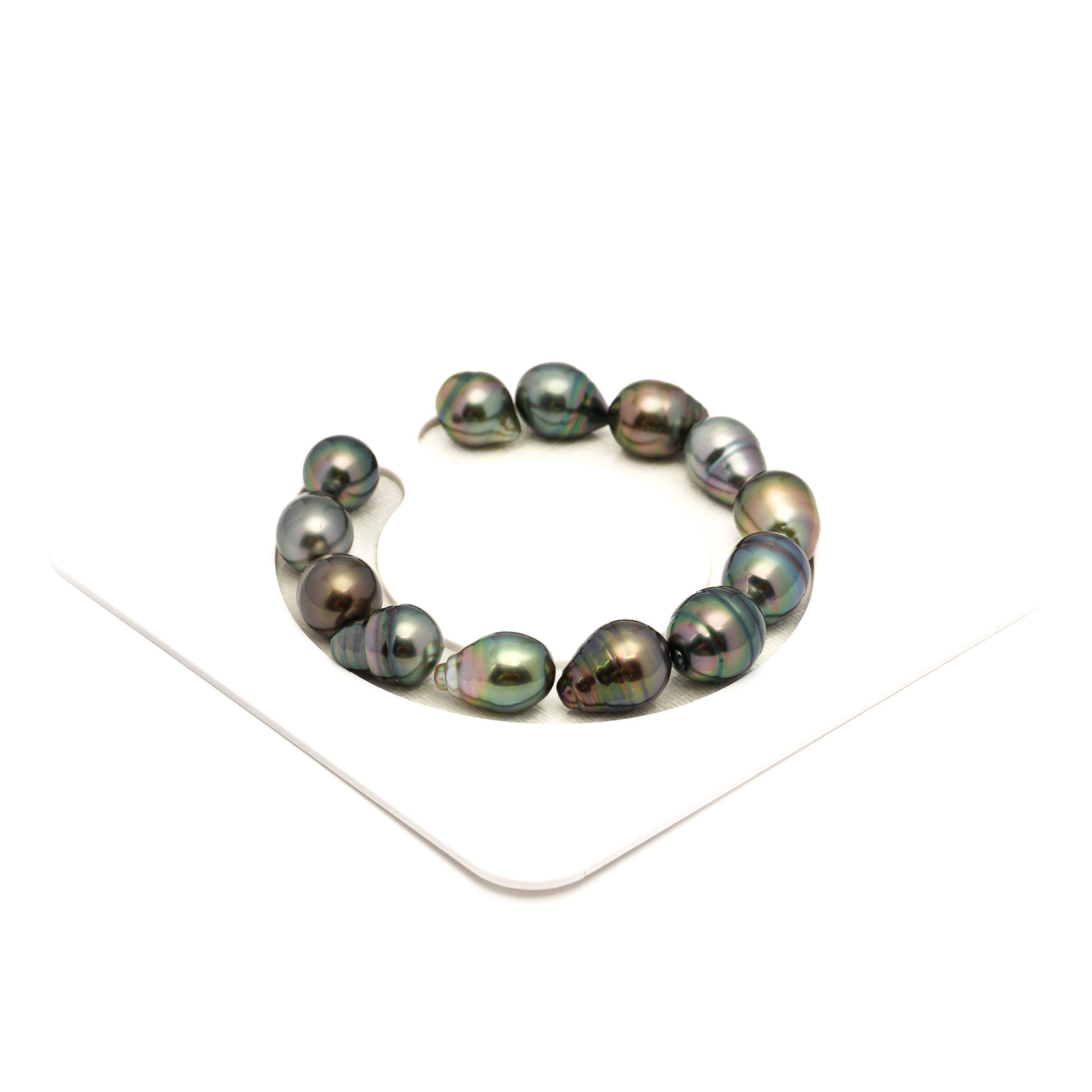 13pcs "High Luster" Multicolor 10-12mm - SB/CL AAA/TOP Quality Tahitian Pearl Bracelet BR2477 LP2