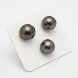 3pcs Purple 13.2-14.3mm - SR/NR AA Quality Tahitian Pearl Trio Set ER1460