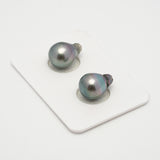 2pcs Green 10mm - SB AAA/AA Quality Tahitian Pearl Pair ER1546 A101