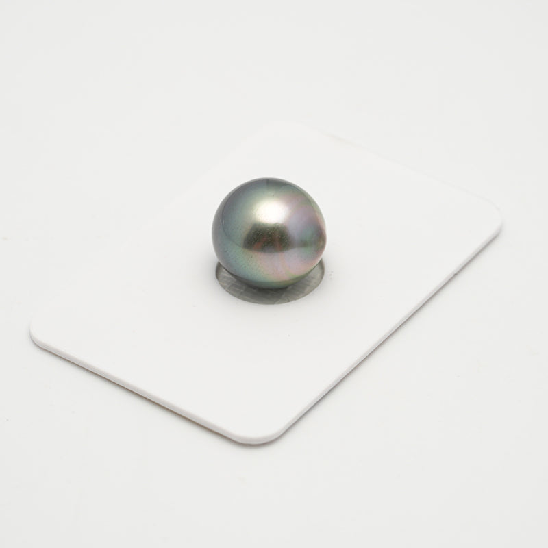 1pcs "High Luster" Light Green 12.4mm - SB AAA Quality Tahitian Pearl Single LP1998 MI1