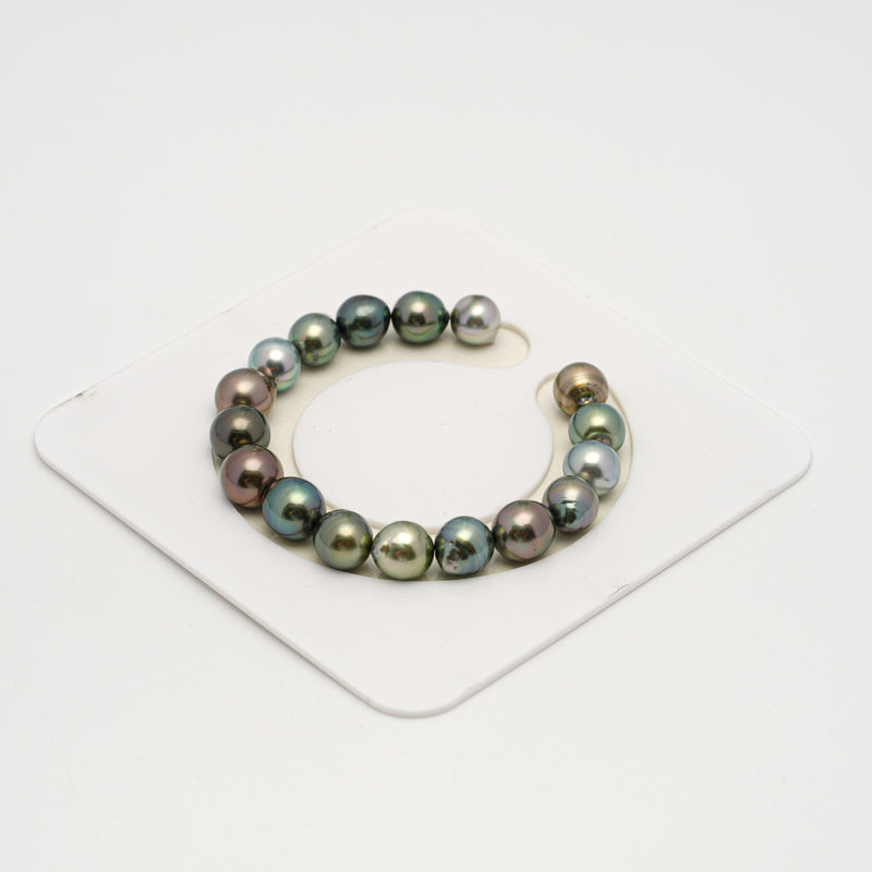 17pcs Multicolor 9-10mm - SB AAA Quality Tahitian Pearl Bracelet BR2193 HL3