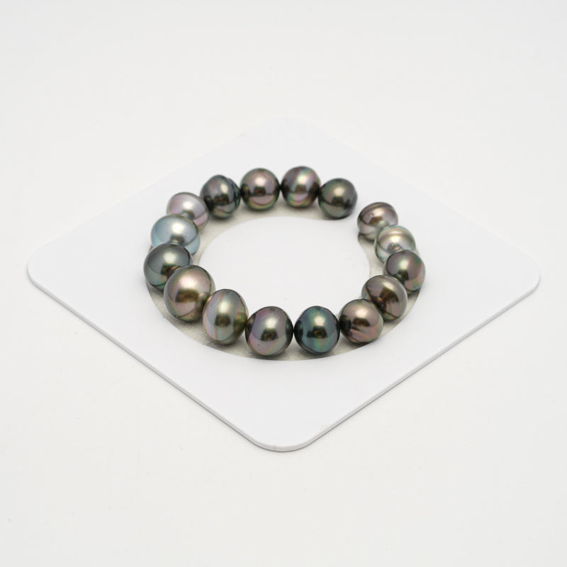 16pcs Multicolor 9-12mm - BT AAA/AA Quality Tahitian Pearl Bracelet BR2230 THMIX2.6