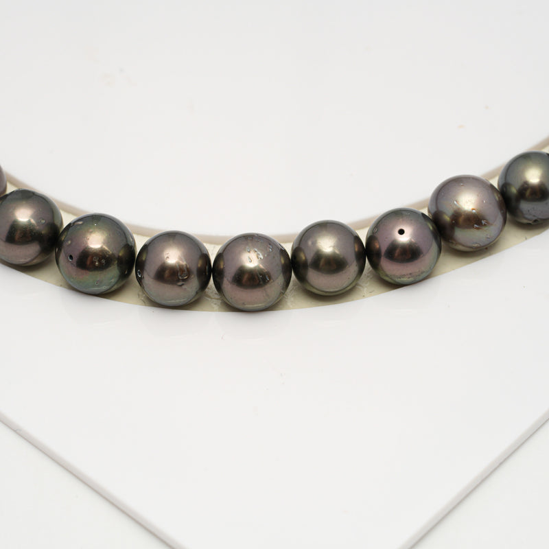 48pcs Brown 8-10mm - SR AA/A Quality Tahitian Pearl Drilled Necklace NL1581 CMP4