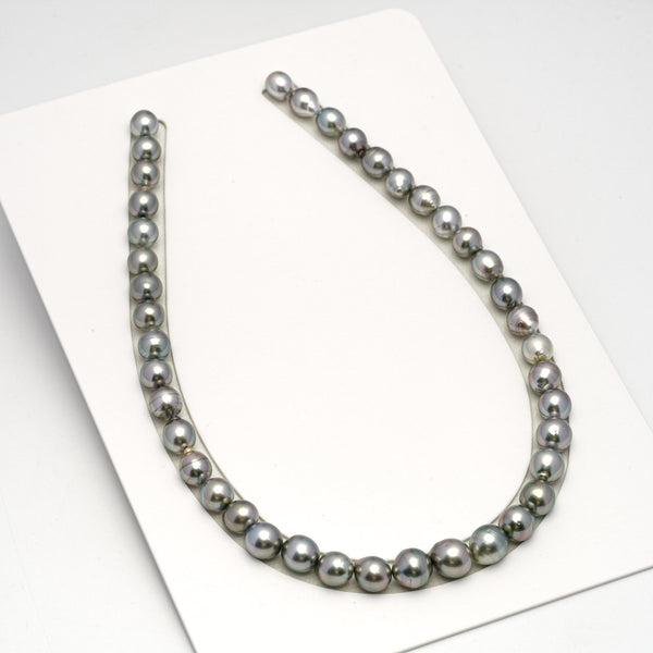 41pcs "High Luster" Light Green 8-11mm - SB AAA/AA Quality Tahitian Pearl Necklace NL1600 HL3