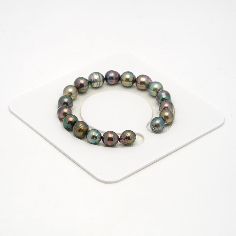 18pcs "Top Luster" Multicolor 8-10mm - CL/SB AAA/AA Quality Tahitian Pearl Bracelet BR2130 THMIX1