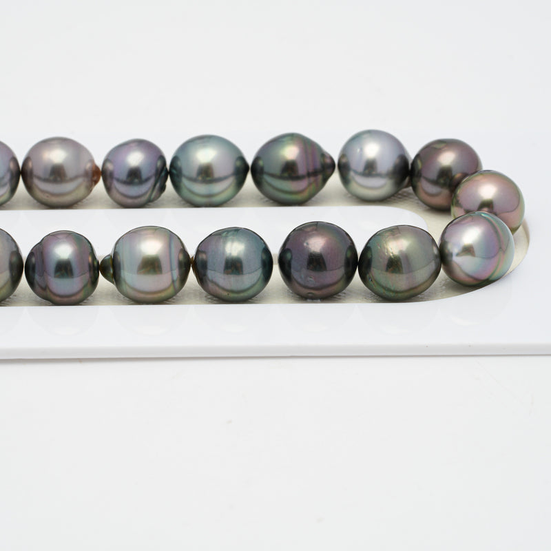 39pcs Multicolor 10mm - SB AAA/AA Quality Tahitian Pearl Necklace NL1405 OR7