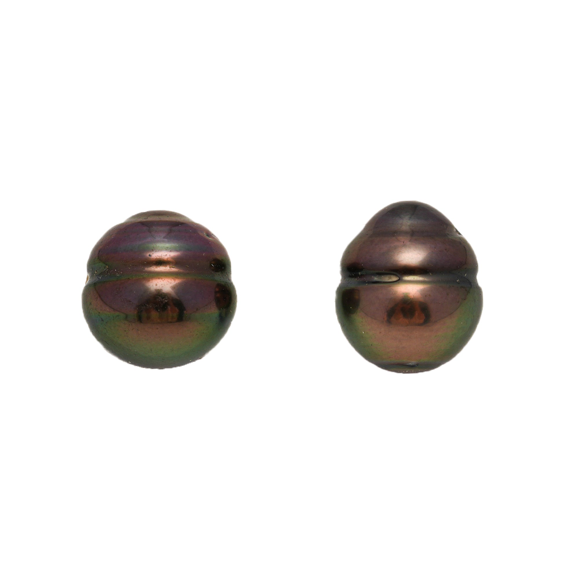 2pcs Brown Green 12.2-12.7mm - CL AAA/AA Quality Tahitian Pearl Pair ER1814 CMP9