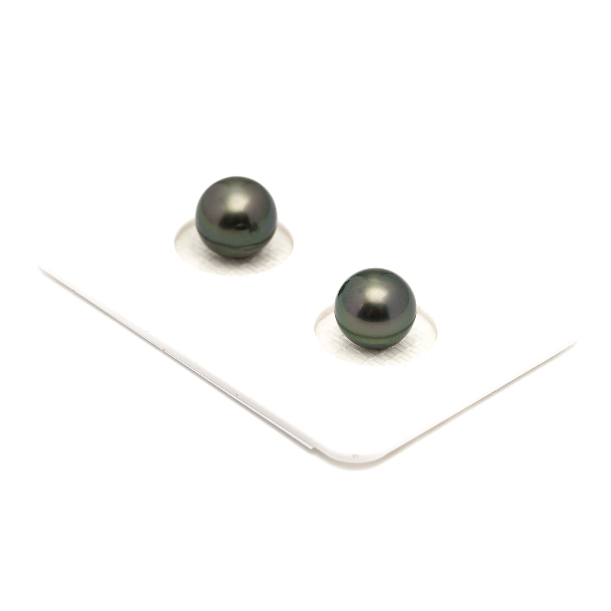 2pcs Green 8.1-8.4mm - SR/NR AAA/AA Quality Tahitian Pearl Pair ER1896 LP1