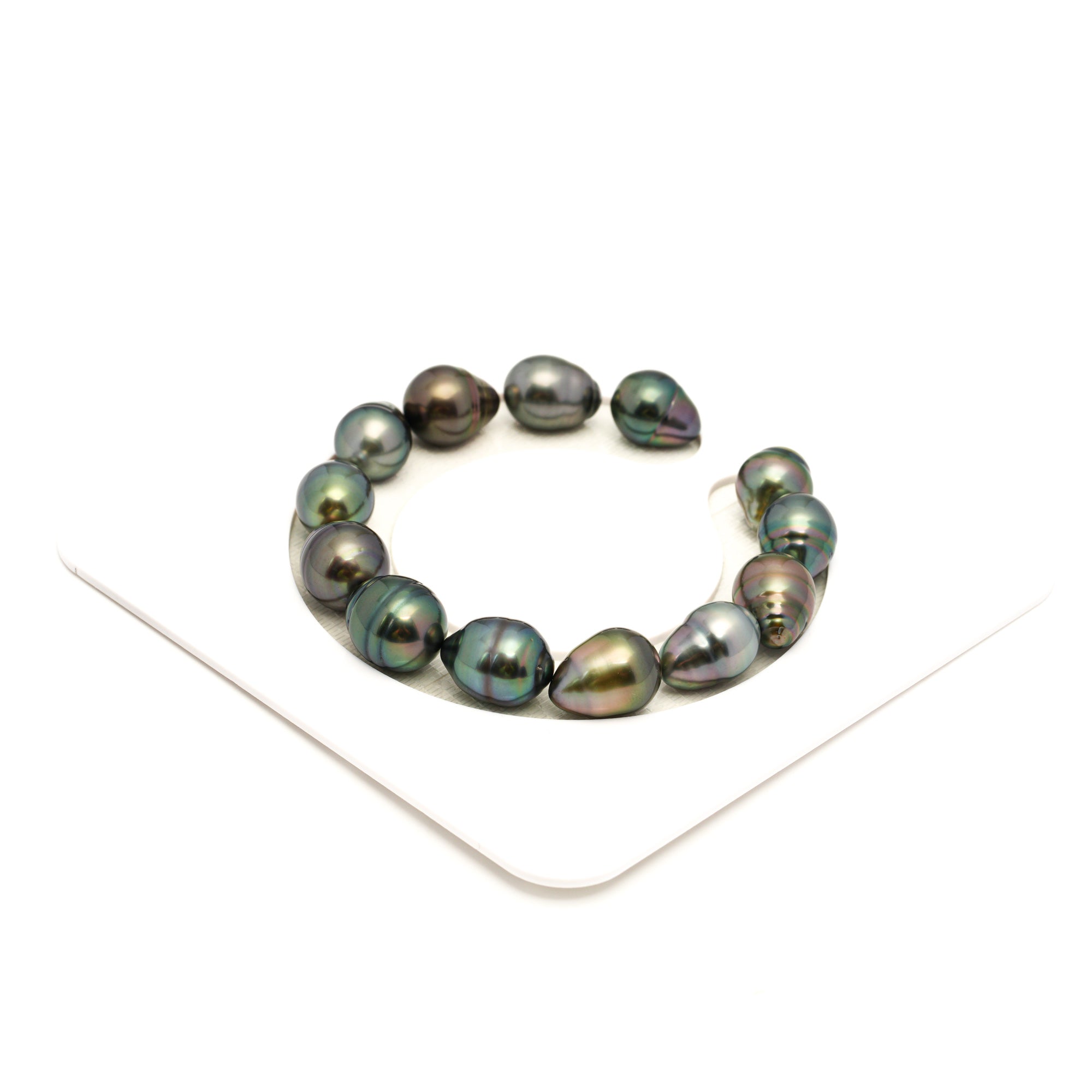 13pcs "High Luster" Multicolor 10-12mm - SB/CL AAA/TOP Quality Tahitian Pearl Bracelet BR2477 LP2