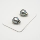 2pcs Green 10mm - SB AAA/AA Quality Tahitian Pearl Pair ER1546 A101