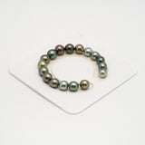 17pcs Multicolor 9-10mm - SB AAA Quality Tahitian Pearl Bracelet BR2193 HL3