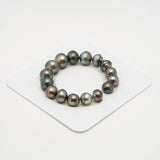 16pcs Multicolor 9-12mm - BT AAA/AA Quality Tahitian Pearl Bracelet BR2230 THMIX2.6