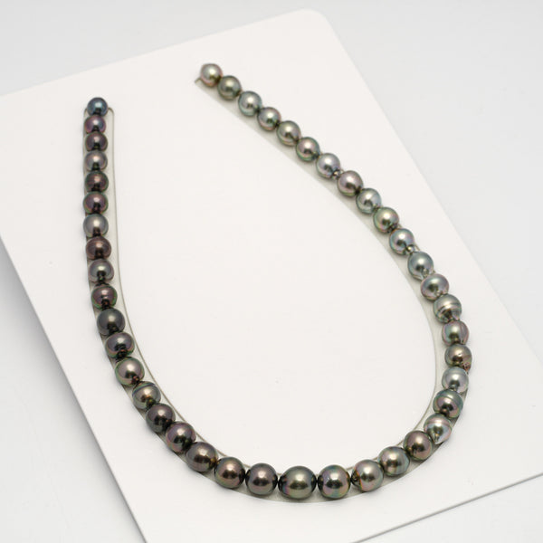 43pcs "High Luster" Mix 8-11mm - CL/SB AAA/AA Quality Tahitian Pearl Necklace NL1613 HL3