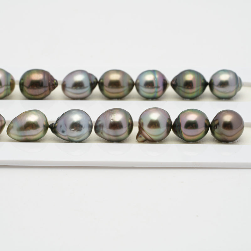 37pcs Multicolor 9-10mm - SB AAA/AA Quality Tahitian Pearl Necklace NL1403 OR7