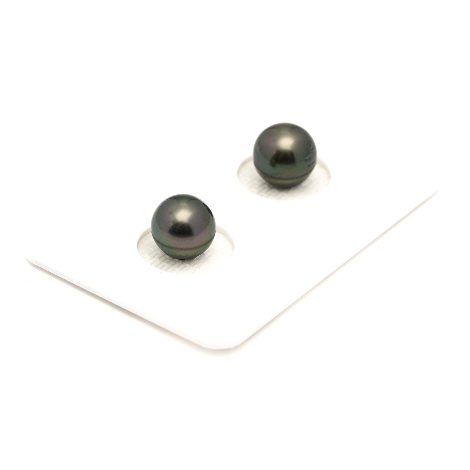 2pcs Green 8.1-8.4mm - SR/NR AAA/AA Quality Tahitian Pearl Pair ER1896 LP1