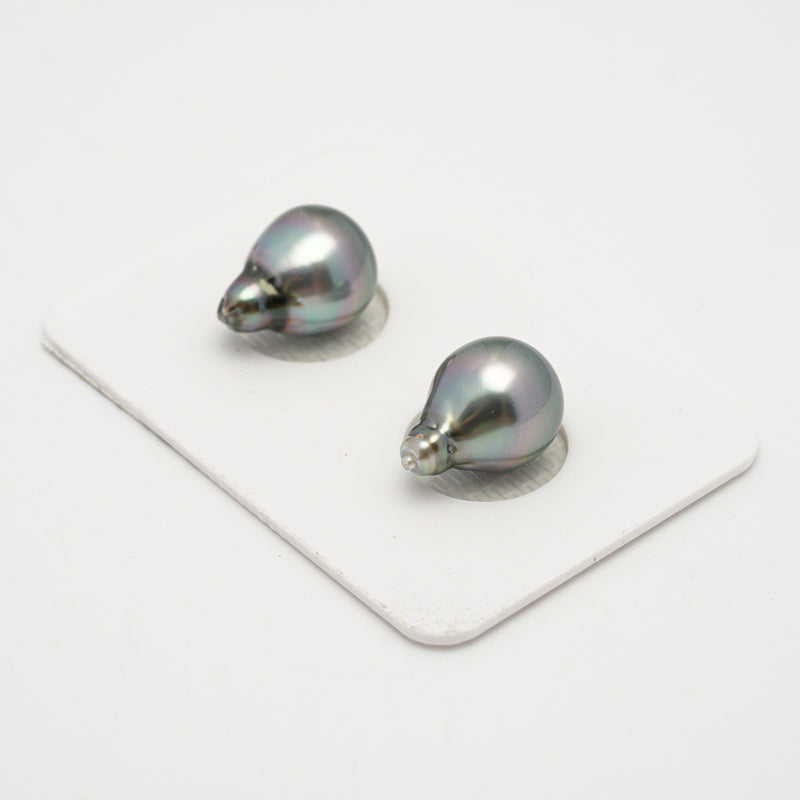 2pcs Green 10mm - SB AAA/AA Quality Tahitian Pearl Pair ER1546 A101