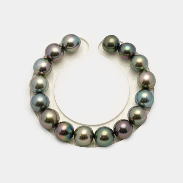 16pcs "High Luster" Multicolor 10-12mm - SR/NR AAA/AA Quality Tahitian Pearl Bracelet BR2183 OR10