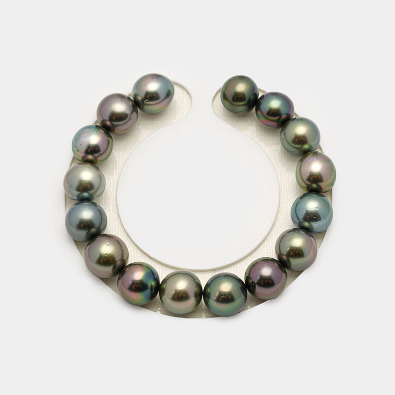 16pcs "High Luster" Multicolor 10-12mm - SR/NR AAA/AA Quality Tahitian Pearl Bracelet BR2183 OR10