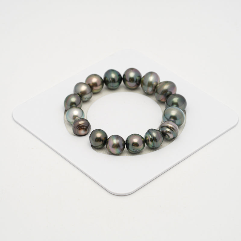 16pcs Multicolor 9-12mm - BT AAA/AA Quality Tahitian Pearl Bracelet BR2230 THMIX2.6