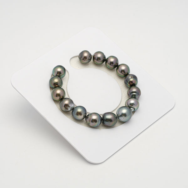 15pcs Green 10-12mm - SB AA/AAA Quality Tahitian Pearl Bracelet BR2166 THMIX2