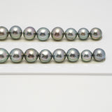 44pcs Blue Green 8-13mm - SR/NR AA Quality Tahitian Pearl Necklace NL1593  THMIX3