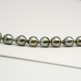 43pcs "High Luster" Mix 8-11mm - CL/SB AAA/AA Quality Tahitian Pearl Necklace NL1613 HL3