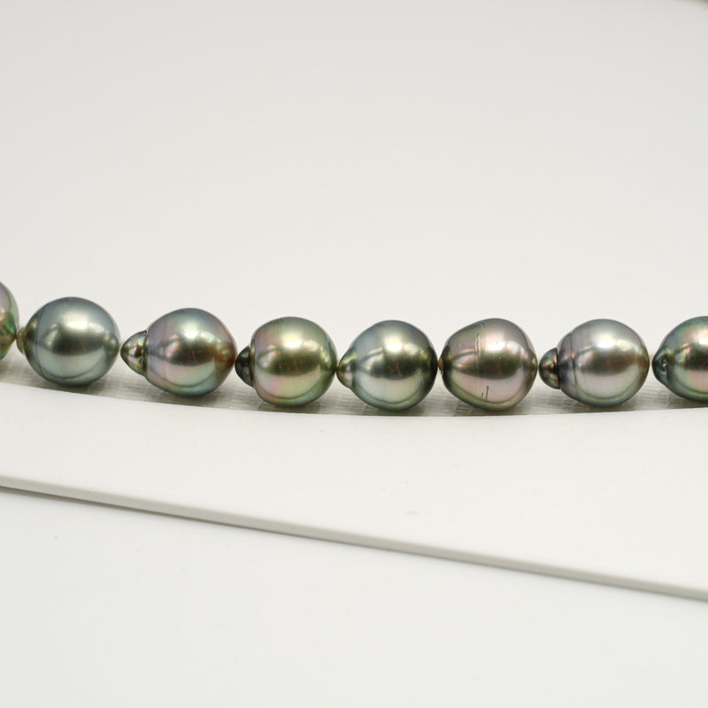 43pcs "High Luster" Mix 8-11mm - CL/SB AAA/AA Quality Tahitian Pearl Necklace NL1613 HL3