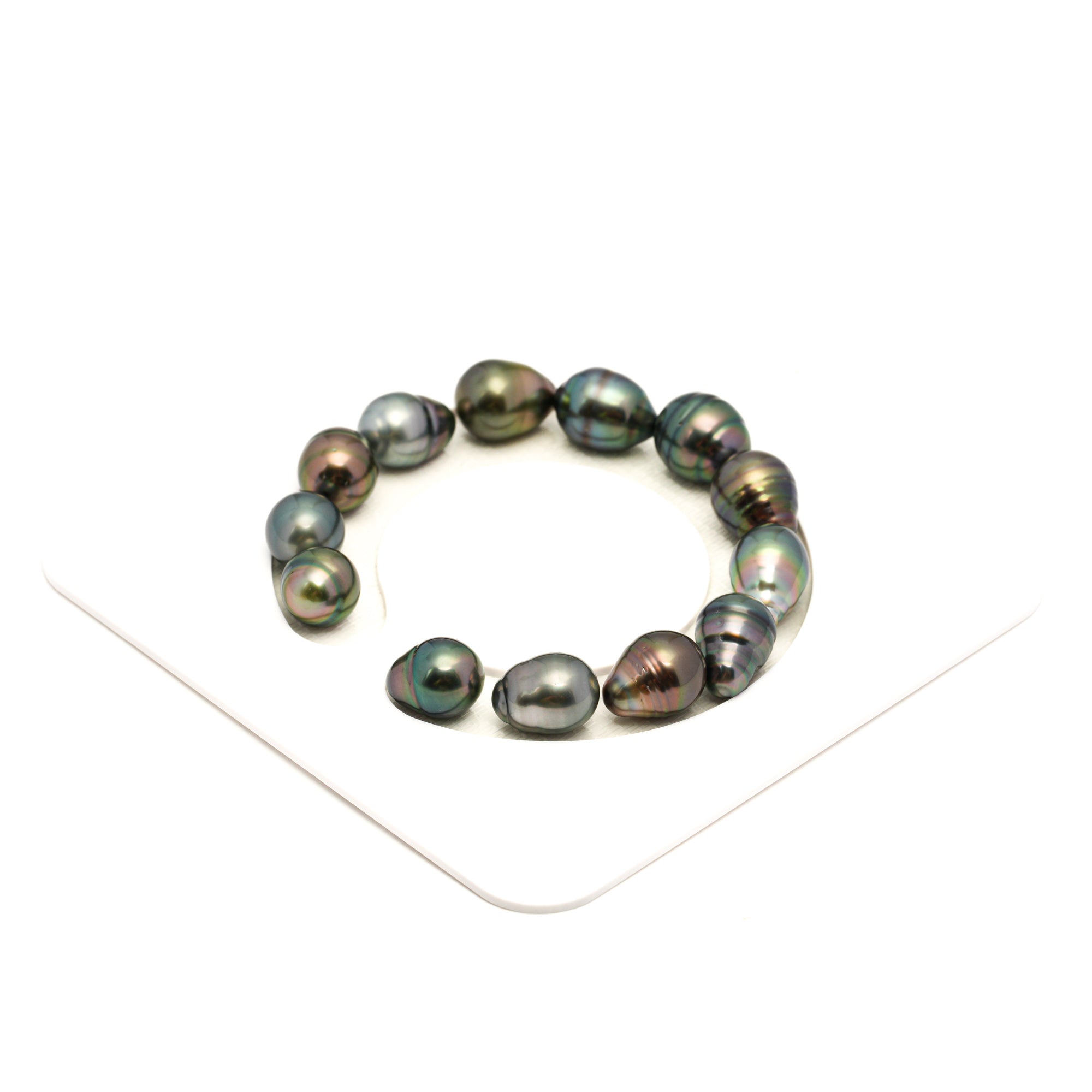 13pcs "High Luster" Multicolor 10-12mm - SB/CL AAA/TOP Quality Tahitian Pearl Bracelet BR2477 LP2