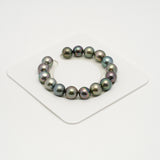 16pcs "High Luster" Multicolor 10-12mm - SR/NR AAA/AA Quality Tahitian Pearl Bracelet BR2183 OR10