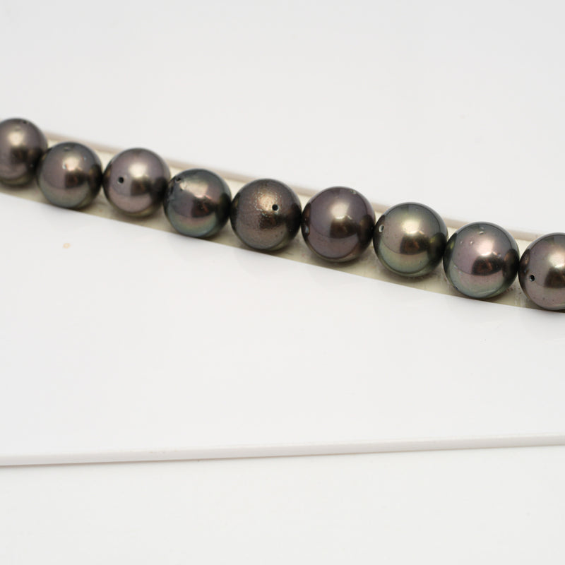 48pcs Brown 8-10mm - SR AA/A Quality Tahitian Pearl Drilled Necklace NL1581 CMP4