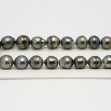 41pcs Green 8-11mm - SB AAA/AA Quality Tahitian Pearl Necklace NL1643 HL3