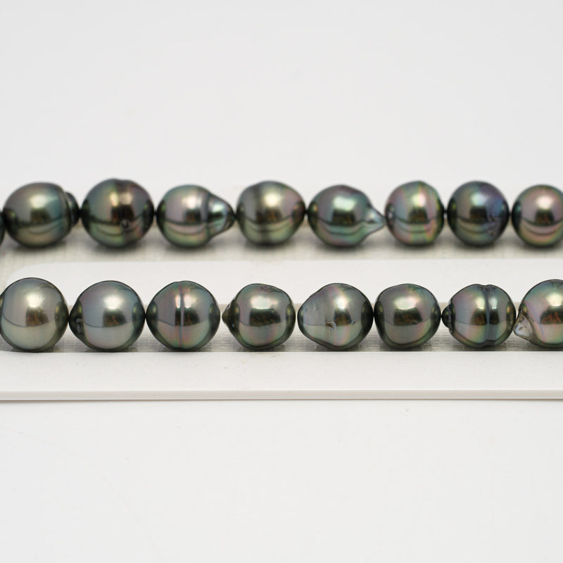 41pcs Green 8-11mm - SB AAA/AA Quality Tahitian Pearl Necklace NL1643 HL3