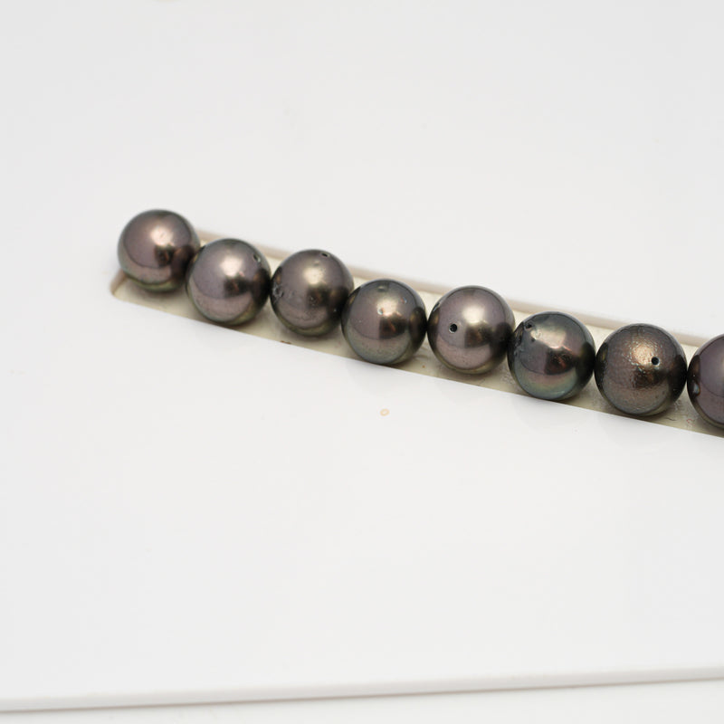 48pcs Brown 8-10mm - SR AA/A Quality Tahitian Pearl Drilled Necklace NL1581 CMP4