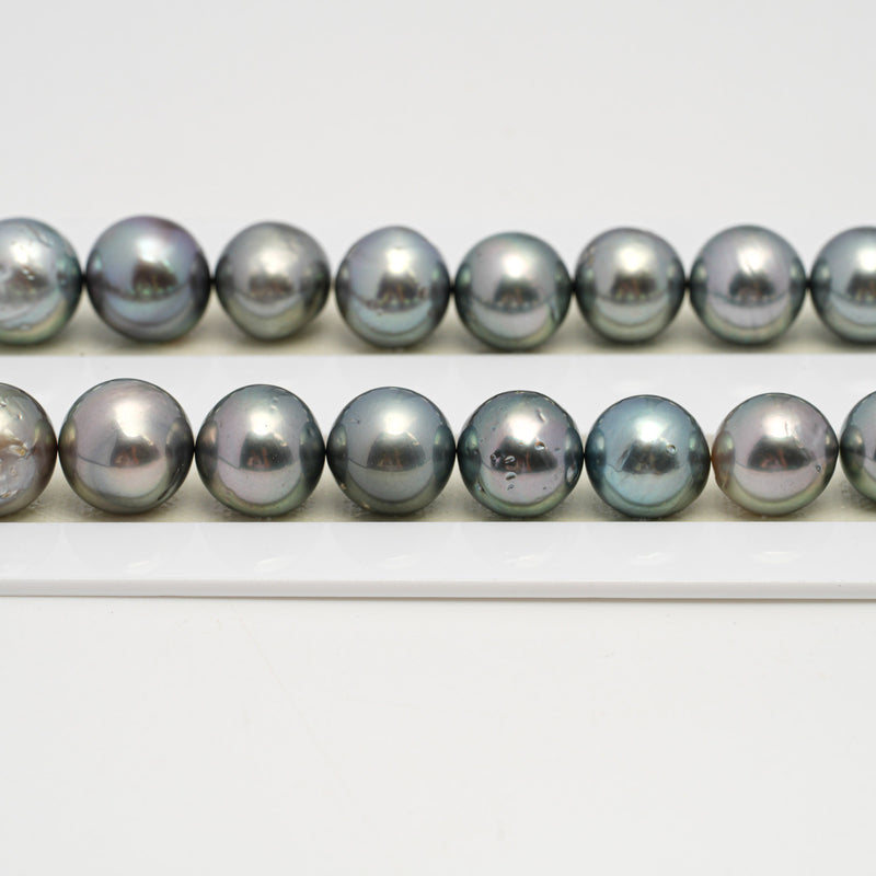 44pcs Blue Green 8-13mm - SR/NR AA Quality Tahitian Pearl Necklace NL1593  THMIX3