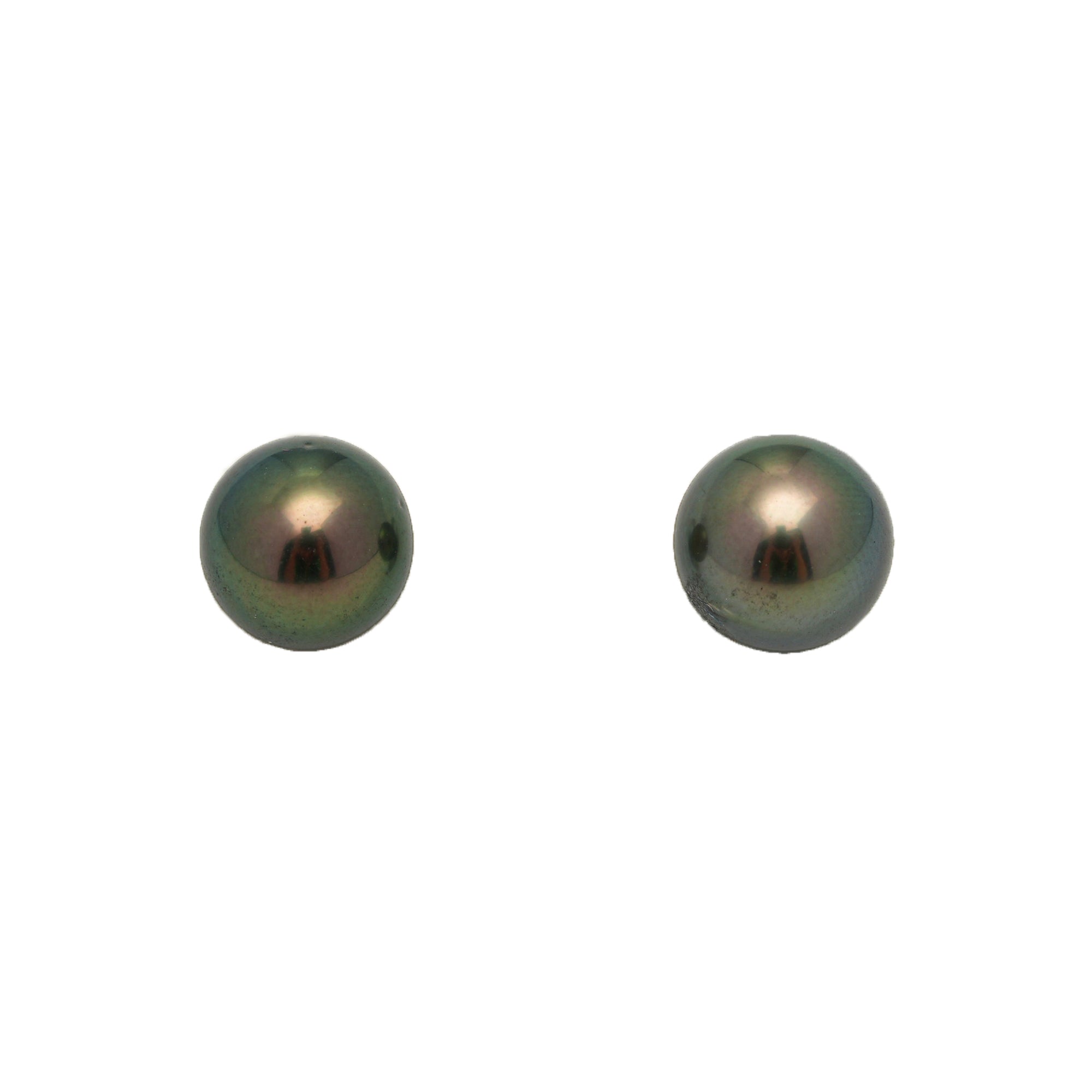 2pcs Peacock 9.5-9.7mm - RSR AAA Quality Tahitian Pearl Pair ER1742