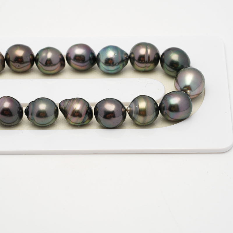 42pcs Multicolor 8-10mm - SB AAA/AA Quality Tahitian Pearl Necklace NL1513 THMIX2.6