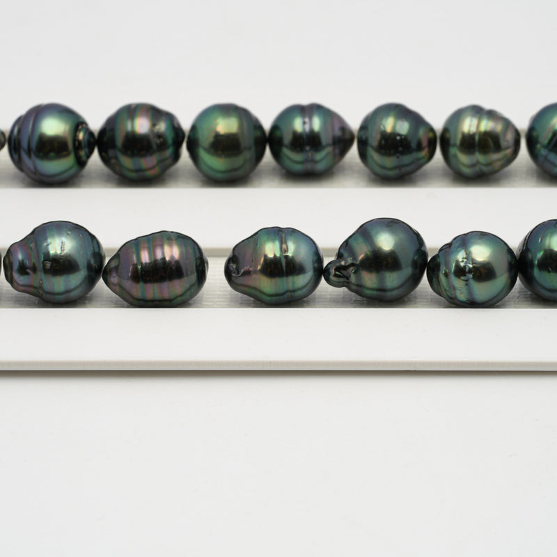 39pcs "High Luster" Peacock 9-10mm - CL AAA/AA Quality Tahitian Pearl Necklace NL1439 OR8