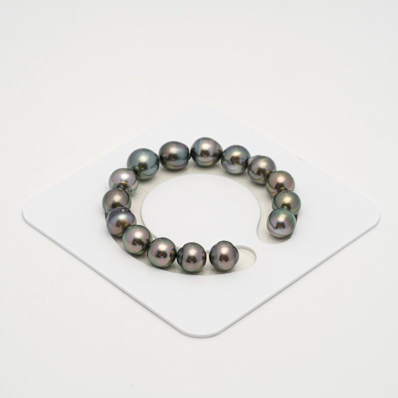 15pcs Green 10-12mm - SB AA/AAA Quality Tahitian Pearl Bracelet BR2166 THMIX2