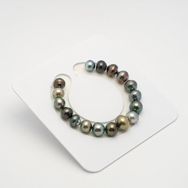 17pcs Multicolor 8-11mm - BT AAA Quality Tahitian Pearl Bracelet BR2231 OR10