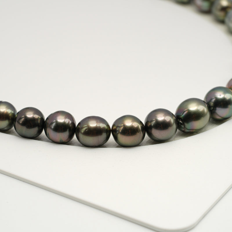 43pcs "High Luster" Mix 8-11mm - CL/SB AAA/AA Quality Tahitian Pearl Necklace NL1613 HL3