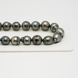 41pcs Green 8-11mm - SB AAA/AA Quality Tahitian Pearl Necklace NL1643 HL3