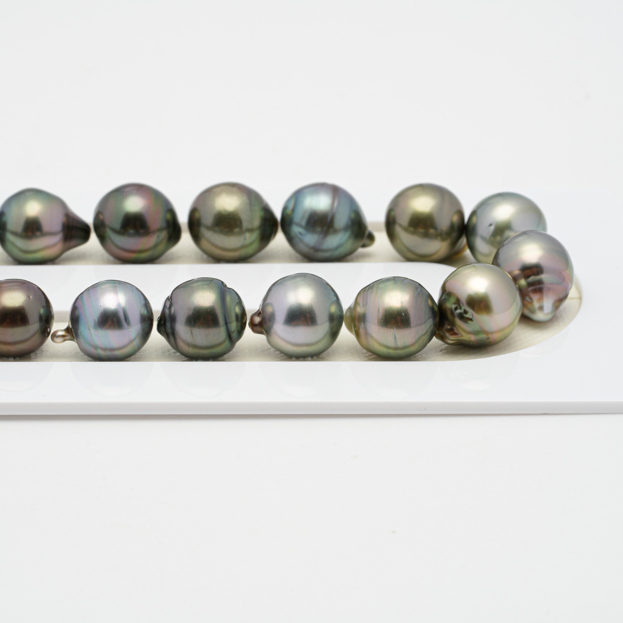 37pcs Multicolor 9-10mm - SB AAA/AA Quality Tahitian Pearl Necklace NL1403 OR7