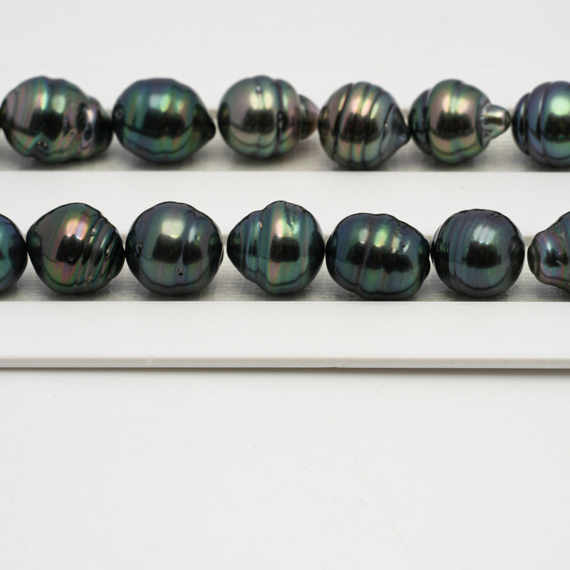 39pcs "High Luster" Peacock 9-10mm - CL AAA/AA Quality Tahitian Pearl Necklace NL1439 OR8