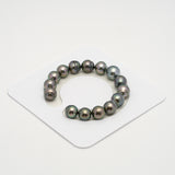 15pcs Green 10-12mm - SB AA/AAA Quality Tahitian Pearl Bracelet BR2166 THMIX2