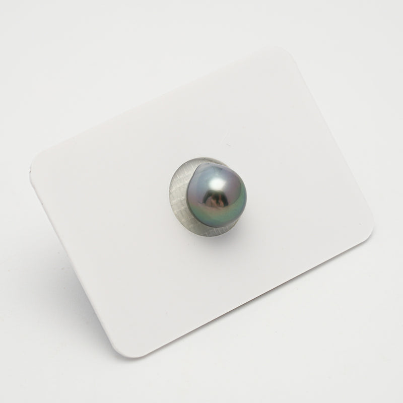 1pcs "High Luster" Green Cherry 9.2mm - DROP TOP/AAA Quality Tahitian Pearl Single LP2025 OR7